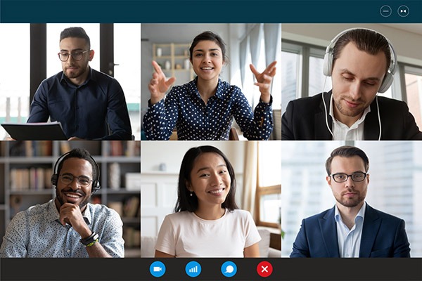 Team in a Video Conference Meeting